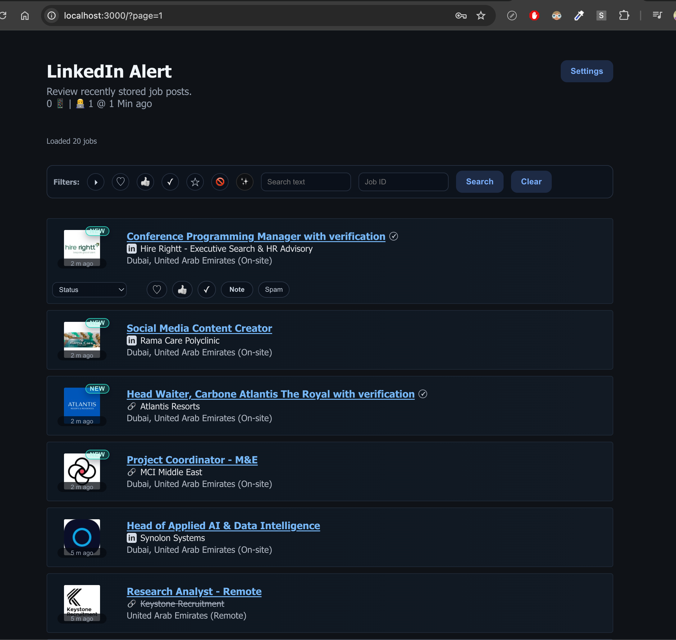 Admin dashboard panel view